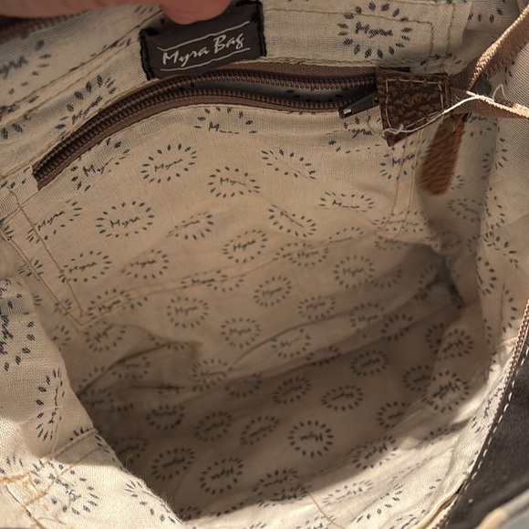 Myra Bag Geometric Pattern Backpack with Leather Accents - Picture 4 of 4